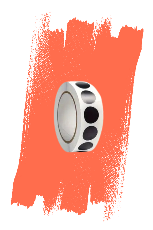 1000 pastilles autocollantes noires Ø19 mm